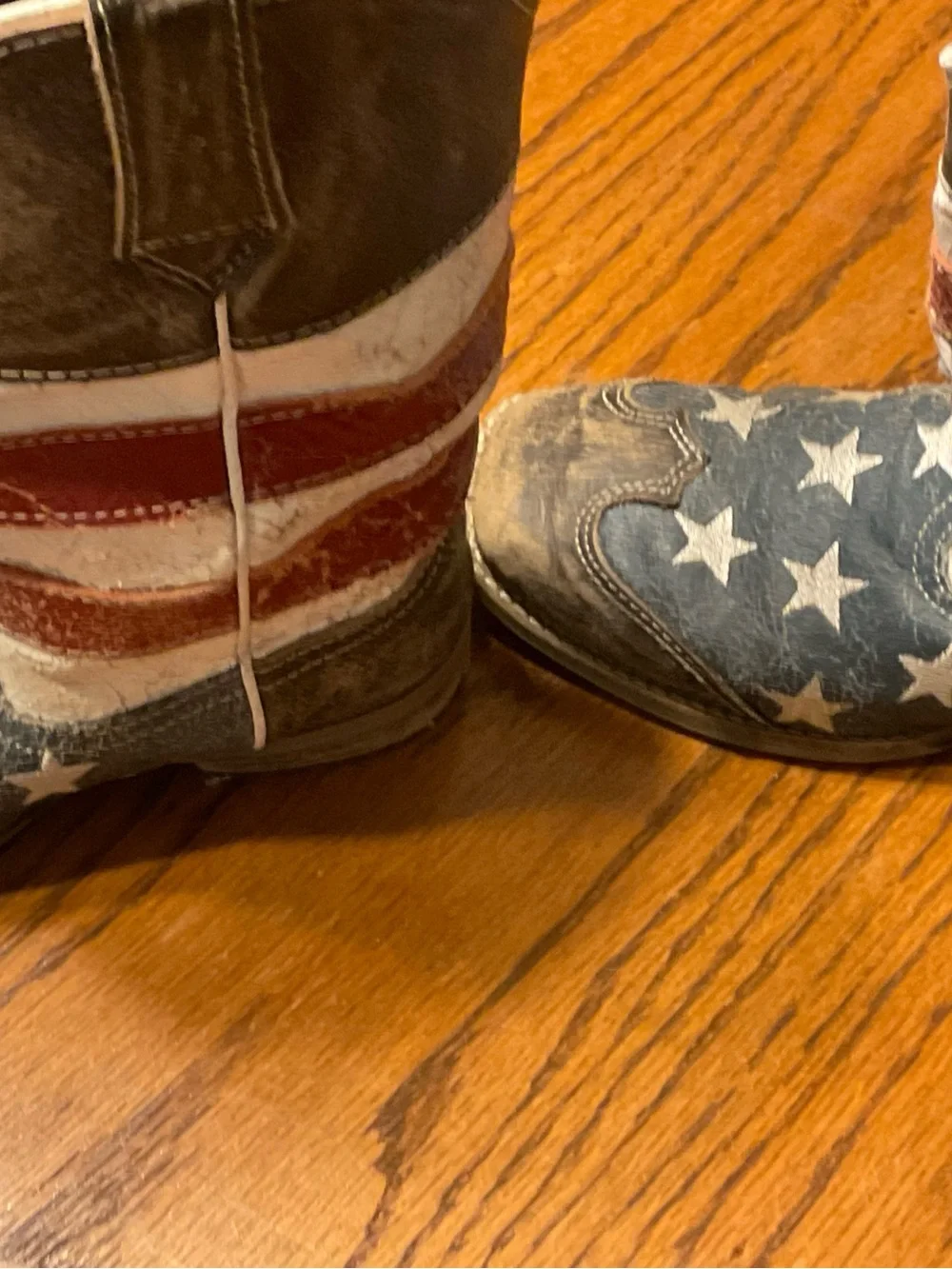 Roper Kids American Flag Star Cowboy Boots - Red White Blue
